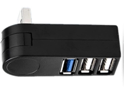 Divisor Usb Ultra Delgado Giratorio 270° Con 3 Puertos Para Macbook Notebook Pc Disco Duro Flash Drive
