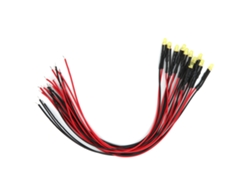 100 Piezas Led Pre Cableado Diodo Emisor De Luz 12v Cabeza Redonda 3mm 20cm Alto Brillo Amarillo