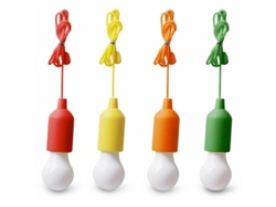 Juego De 4 Luces Led Cálidas Para Jardín, Camping Y Garaje - Pilas No Incluidas