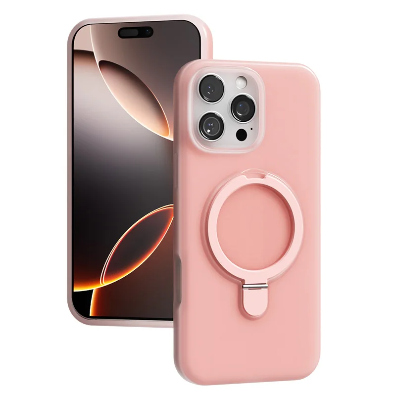 (iphone 15 Pro, Rosa) Anillo Magnético De Silicona Líquida Para Funda Magsafe De Iphone