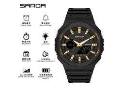 (oro Negro) Reloj Electrónico Multifuncional, Moderno Y Elegante, Con Diseño Luminoso E Impermeable.