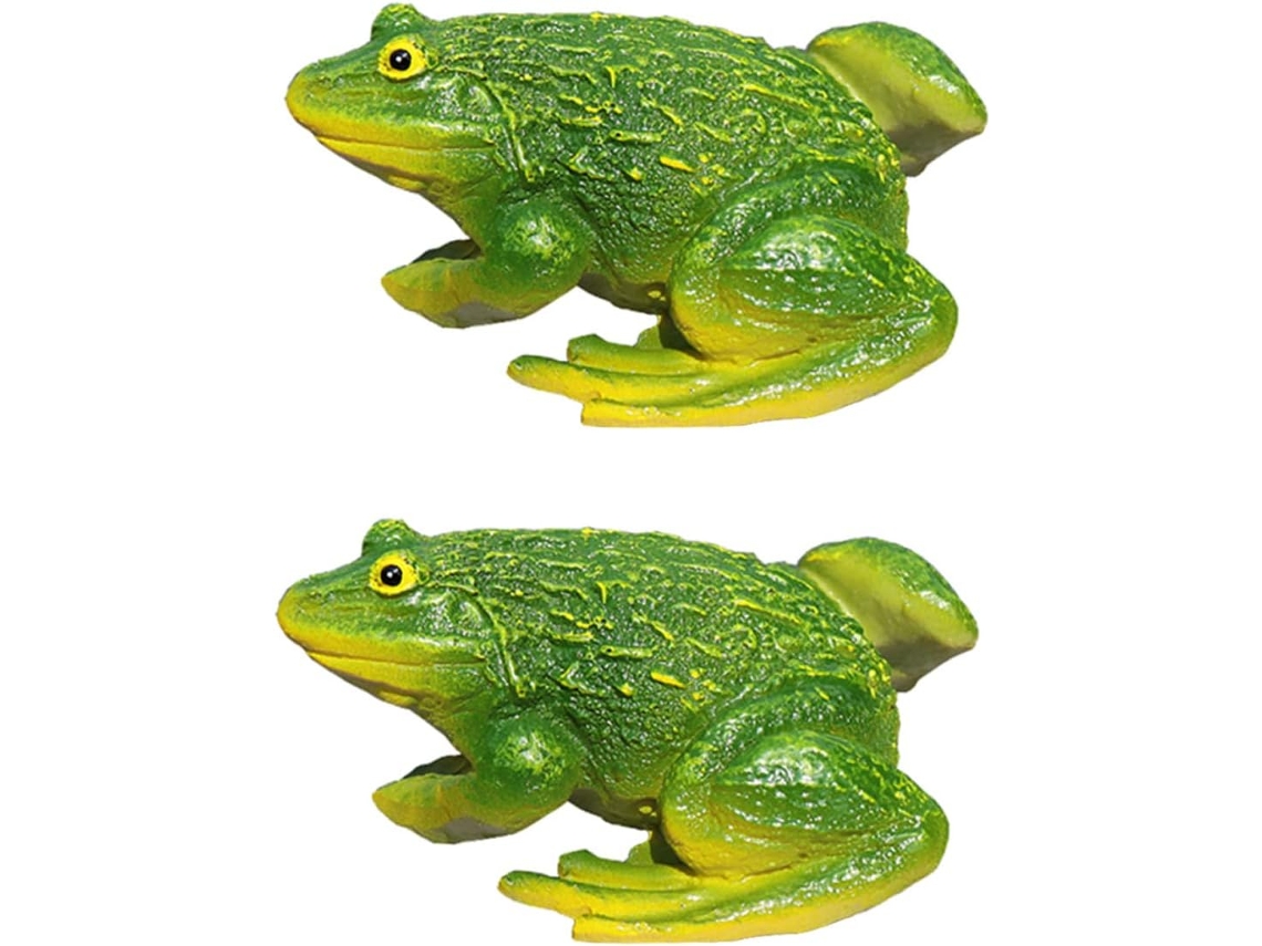 Estatuas Ranas Resina 2 Piezas, Decoraciones Miniatura Para Interior Exterior, Divertidas Figuras