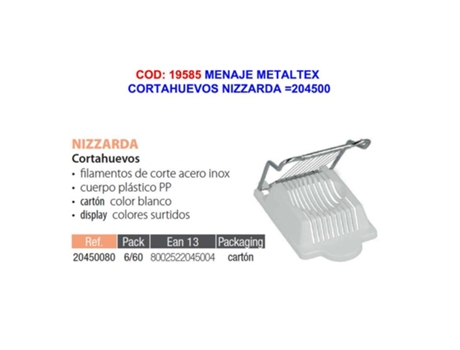 Menaje metaltex cortahuevos nizzarda 204500