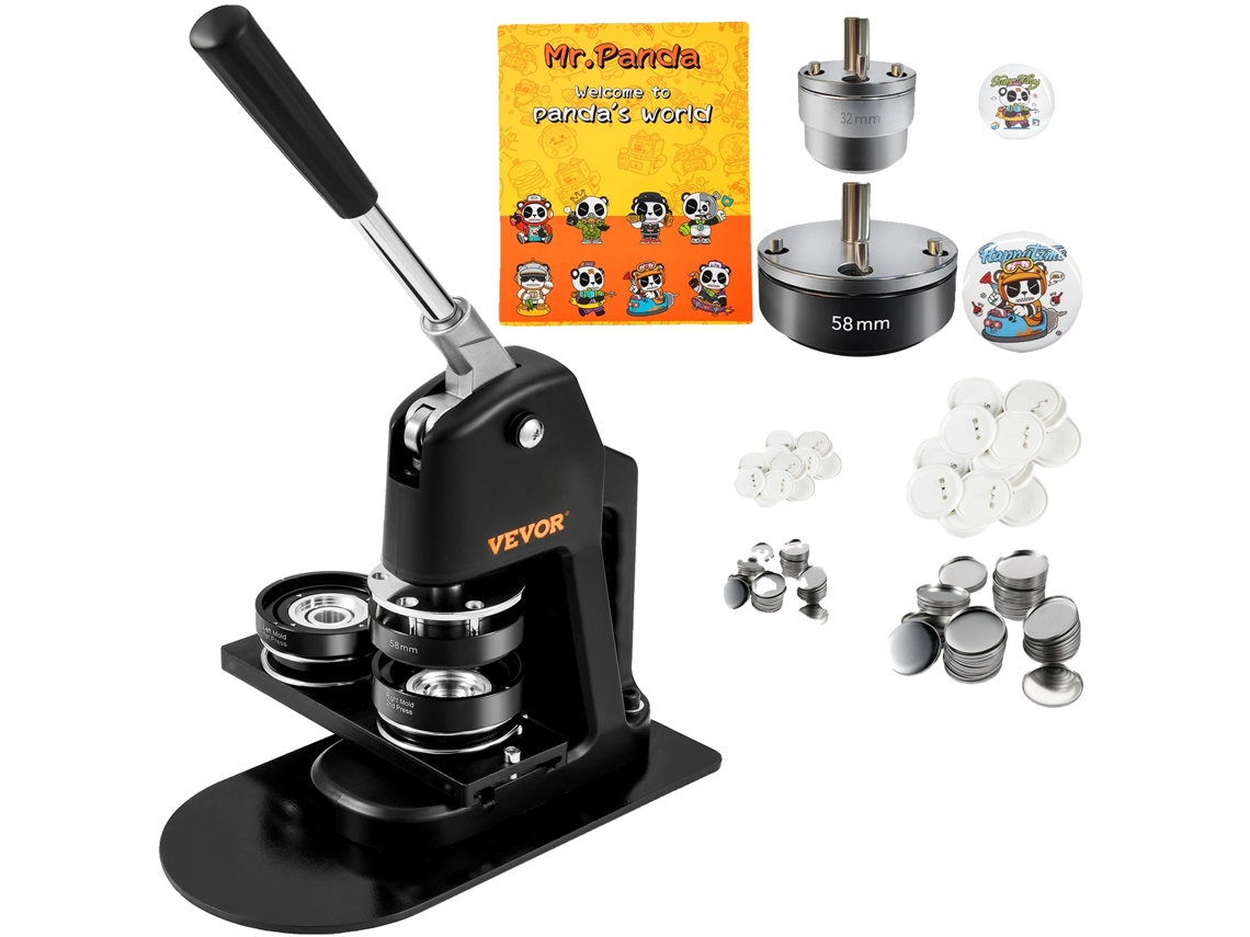 Máquina para fabricar insignias, botón DIY, 500 piezas gratis, 32 y 58 mm, 500 piezas OEM
