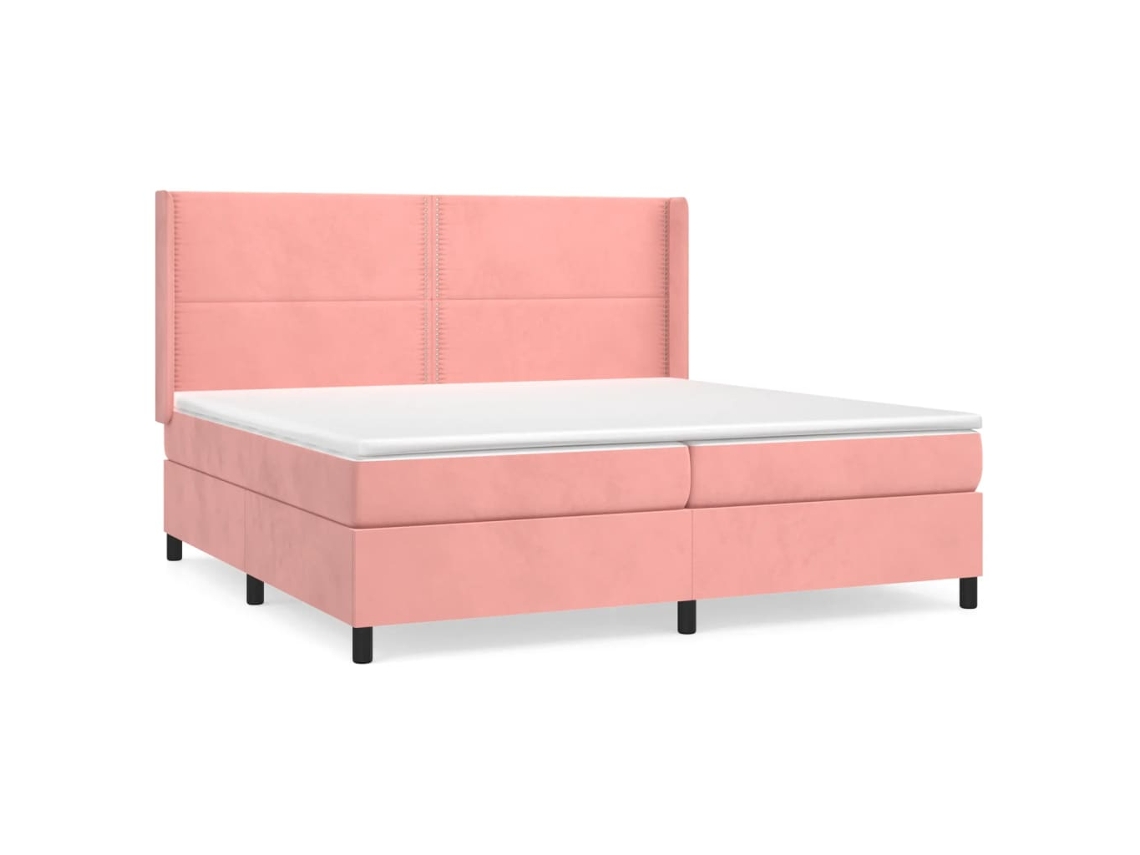 Maison Exclusive - Cama Box Spring Con Colchón Terciopelo Rosa 200x200 Cm