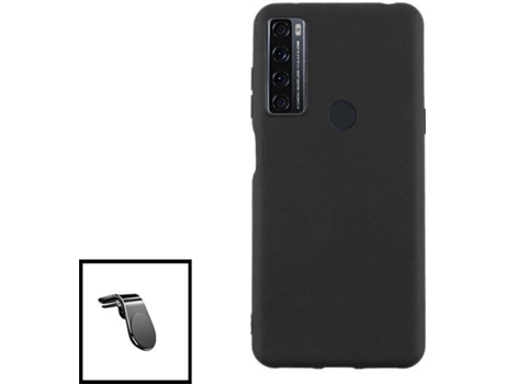 Carcasa + Soporte Magnético L Safe Driving TCL 20 SE PHONECARE Silicona Líquida Negro