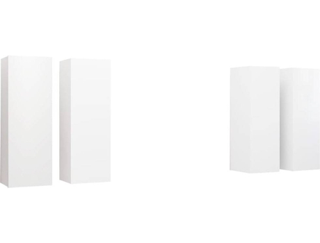 Conjunto 4 Mueble para la televisión VIDAXL Blanco Madera contrachapada (30.5x30x90 cm)