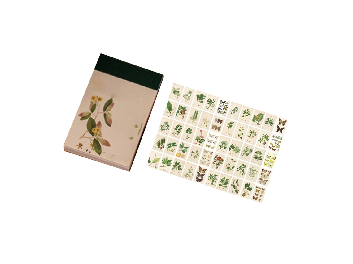 Hoja De Pegatinas Para Álbumes De Recortes Con 50 Hojas, Plantas De Estilo Retro Para Cuadernos, Álbumes Y Cartas.