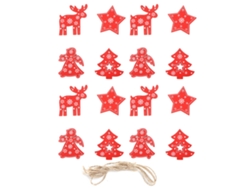 16 Virutas De Madera Decorativas Navideñas En 4 Estilos: Elfo, Estrella Y Ángel Para Decorar El Árbol.