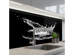 Paneles protectores contra salpicaduras de cocina - Agua - Salpicaduras - Negro 100x60 cm