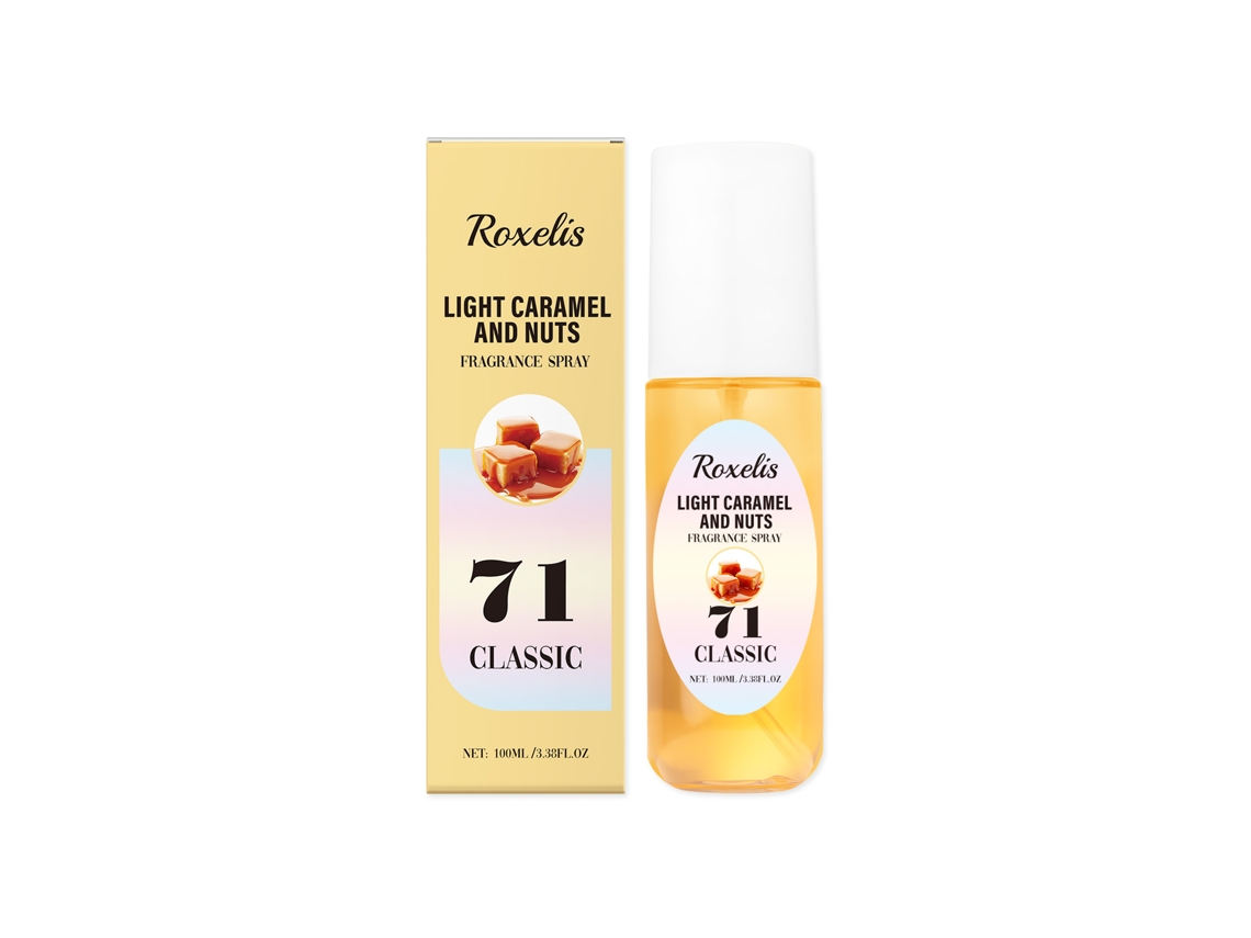 Perfume corporal de caramelo con una fragancia ligera.