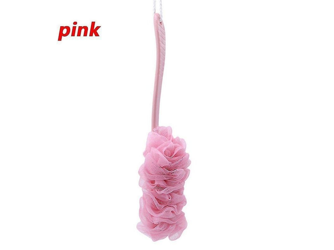 Cepillo De Baño Wabjtam De Mango Largo Para La Espalda, Esponja De Gasa Suave, Rosa, 1 Unidad