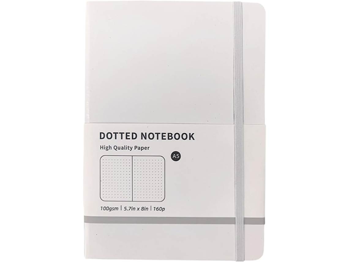 Cuaderno De Cuadrícula De Puntos Con Tapa Dura Encuadernado En Cuero