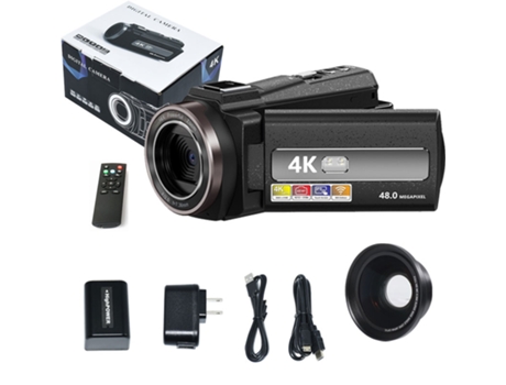 Cámara de fotos digital deportiva LKC HDV254 al aire libre Nivel de entrada Regalo 4K Pantalla de 3.0 pulgadas + Lente gran angular - Negro
