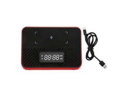 Estación De Carga Inalámbrica 3 En 1 De 15 W Con Altavoz Bluetooth Y Despertador - Rojo
