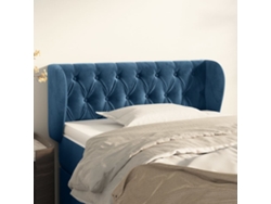 Cabecero De Terciopelo Azul Oscuro 103x23x78/88 Cm