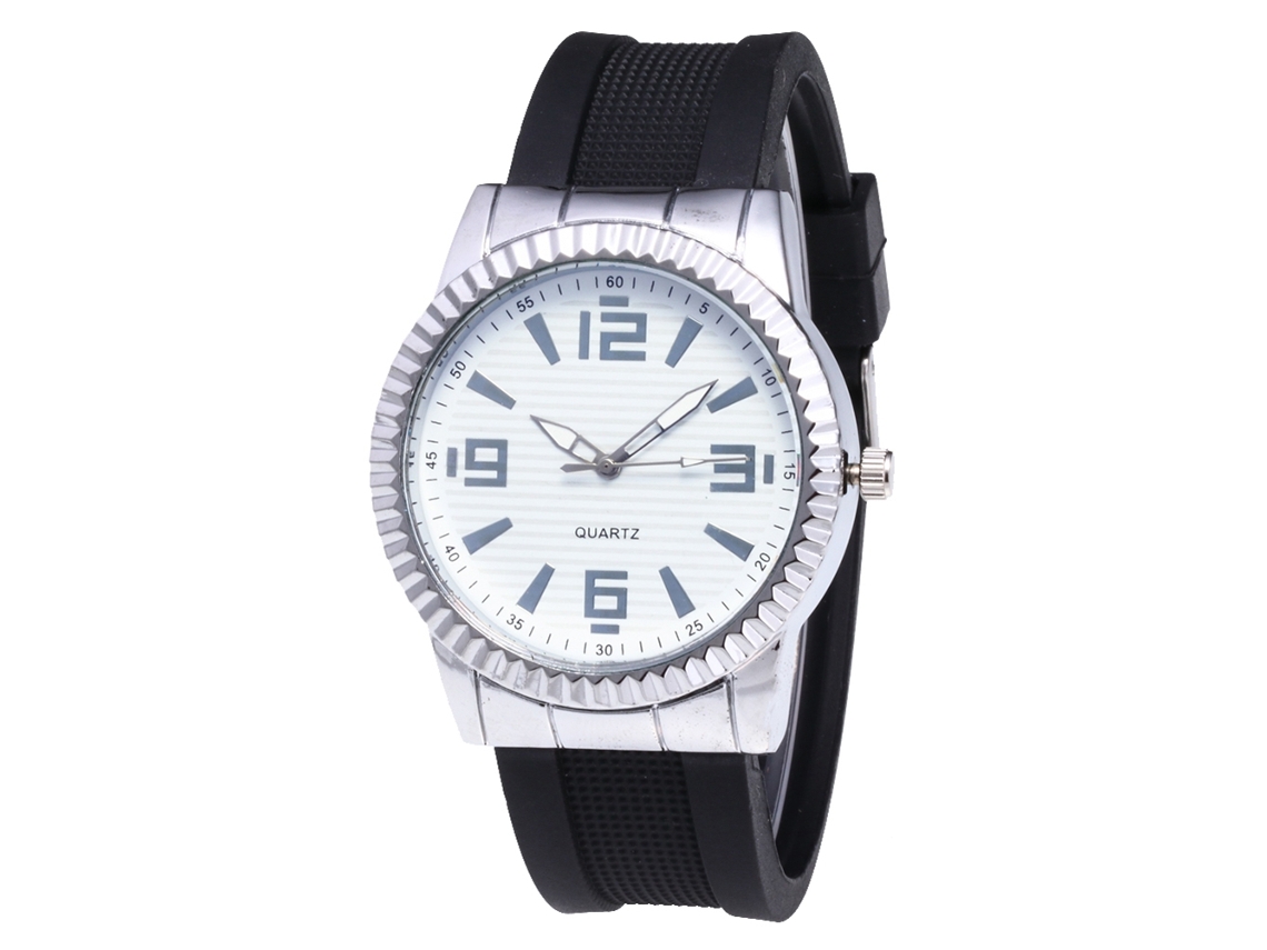 Reloj De Pulsera De Aleación Redondo Analógico De Cuarzo Pareja Plata Y Blanco