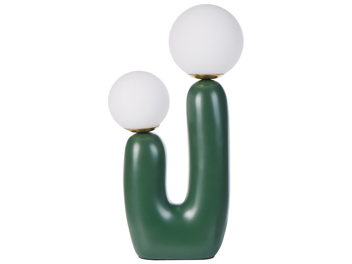 Lámpara de mesa BELIANI Tulun de Resina Verde 25x25x40