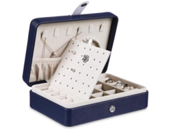 KOFIHETY Caja de Viaje para Joyas Mujer Piel Sintética 2 Capas Organizador de Joyas para Collares Pendientes Anillos Negro