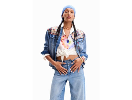 Chaqueta de Mujer DESIGUAL Vaquera Donis Mezclilla Azul (S)