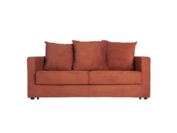 Sofá Cama 3 Plazas de Pana Terracota Con Colchón de 13 Cm Bacio MILIBOO
