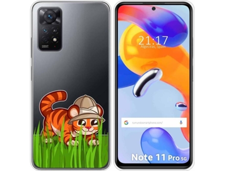 Carcasa Xiaomi Redmi Note 11 Pro TUMUNDOSMARTPHONE Dibujos Transparente Tigre Multicolor