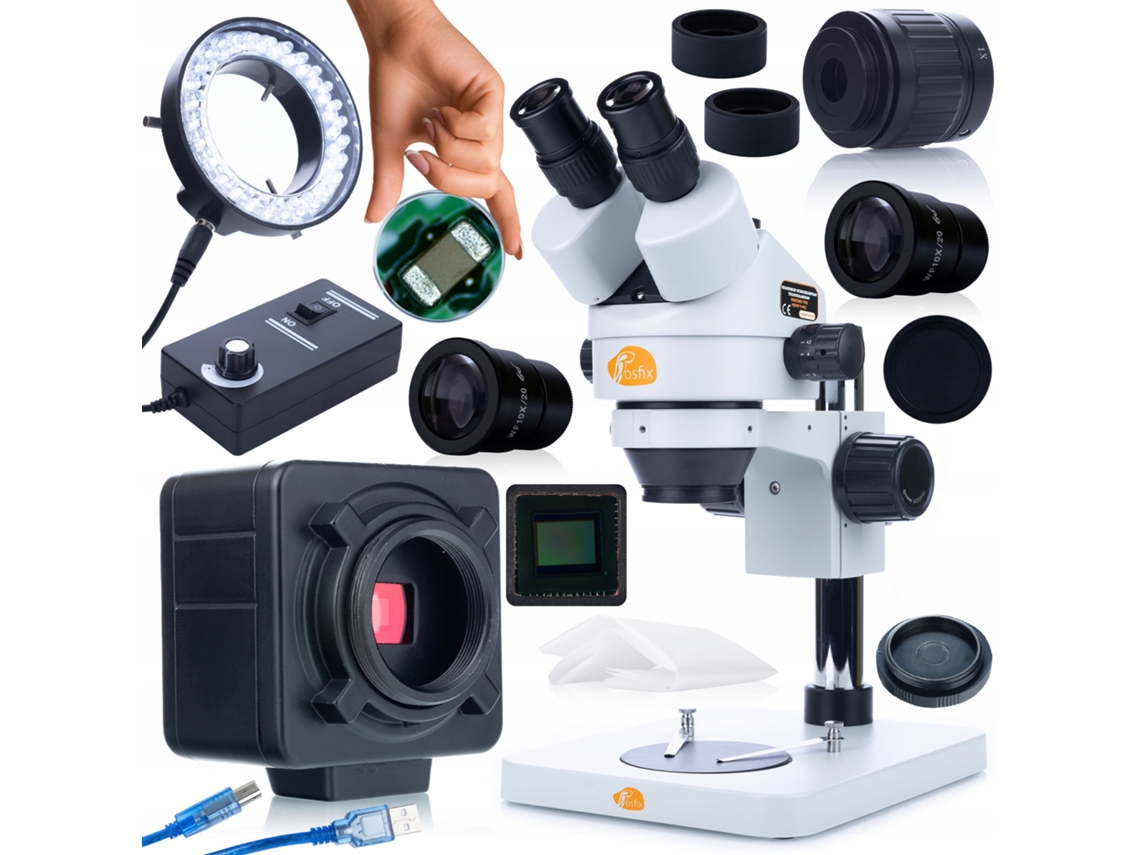 Conjunto de microscopio Mercury Pro MSMP-T-PS1 – Cámara Crux Pro de 5 MP | 56 LED | Profesional