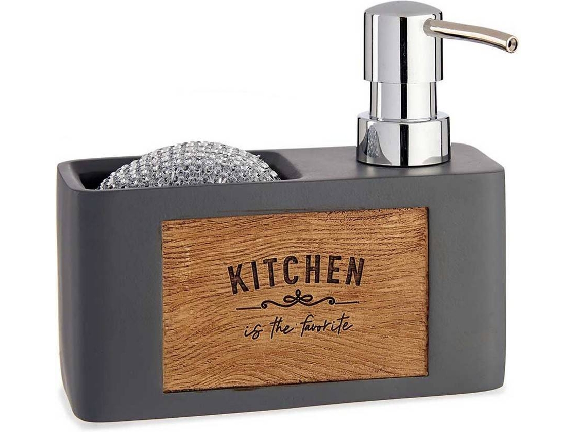 Dispensador de Jabón VERSA (Gris - Madera - 6 x 13 x 15 cm) )