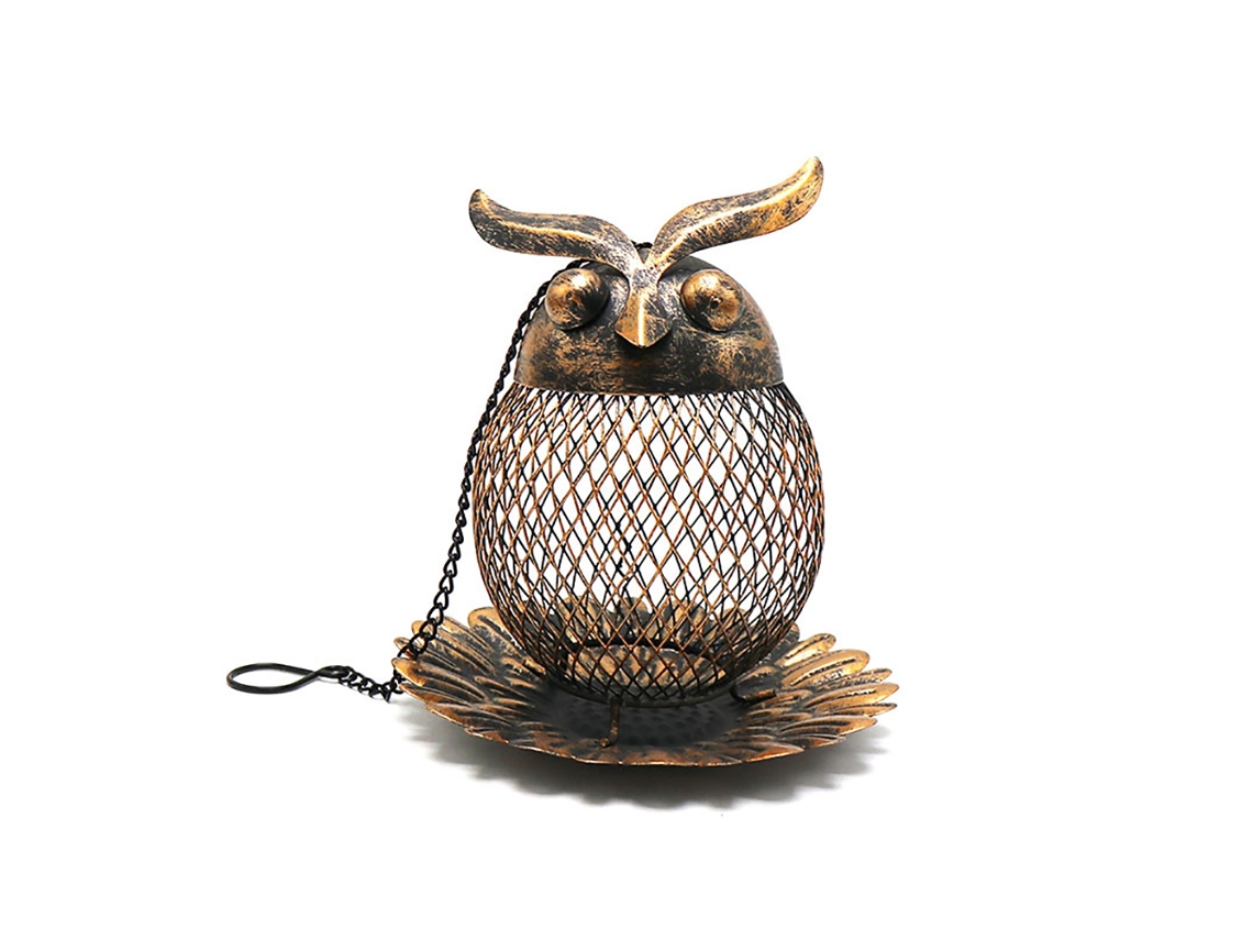 Comedero para pájaros con forma de búho para aves silvestres