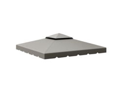 Funda De Repuesto Para Un Cenador De Doble Techo De Color Gris Claro De 3x3 M.