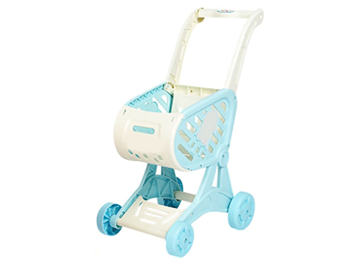 Juego De Carrito De Supermercado De Juguete Para Niños Con Frutas Para Armar - Azul