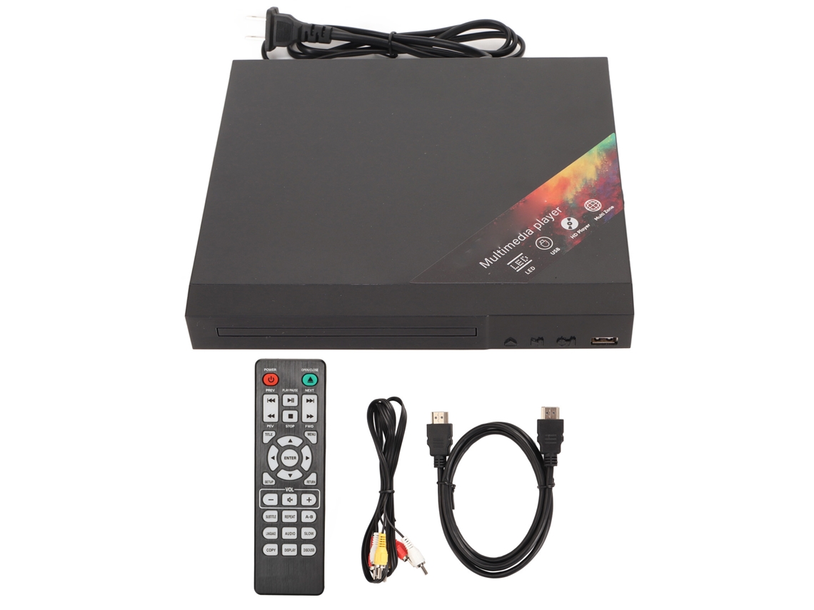 Reproductor De Dvd Hd Compacto Con Interfaz Multimedia, Salida Av Y Control Remoto. Diseño Multirregión Para Tv.