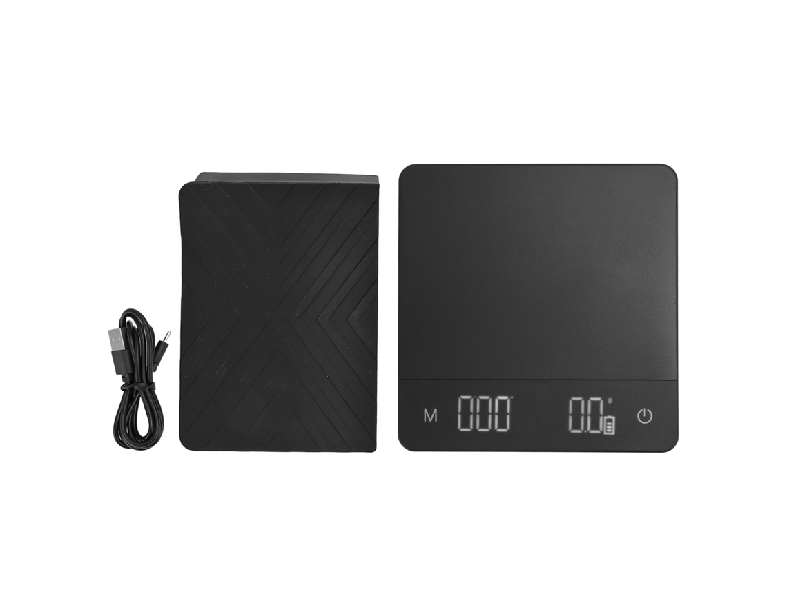 Balanza De Café Digital Con Temporizador Recargable Usb 0.1g Precisión Alta Balanza Pequeña Con Tare Automática Cocina Hogar 5kg/0.1g