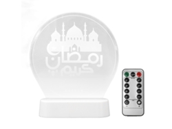 Lámpara de noche LED 2026 Eid Mubarak con control remoto, decorativa 3D para Ramadán y festivales islámicos.