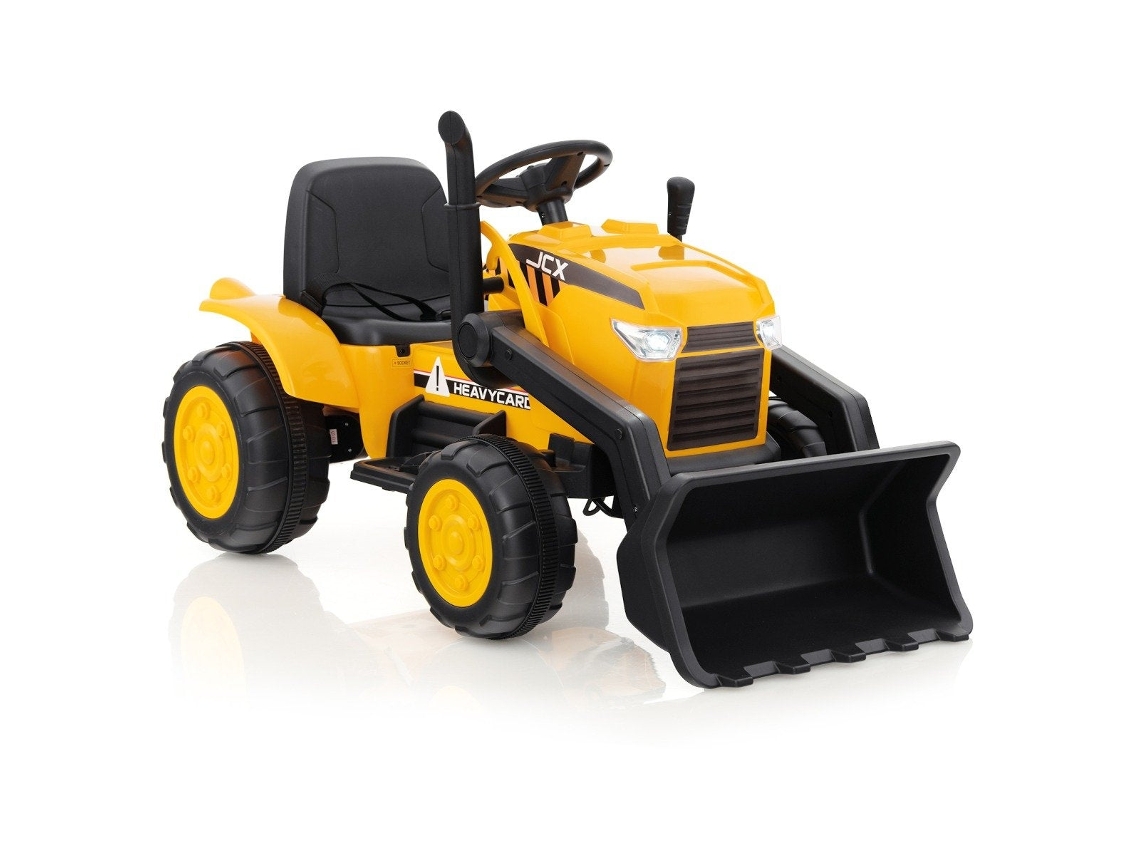 Escavadeira Elétrica Infantil 12v com Pá Ajustável e Controle Remoto Amarela B2X