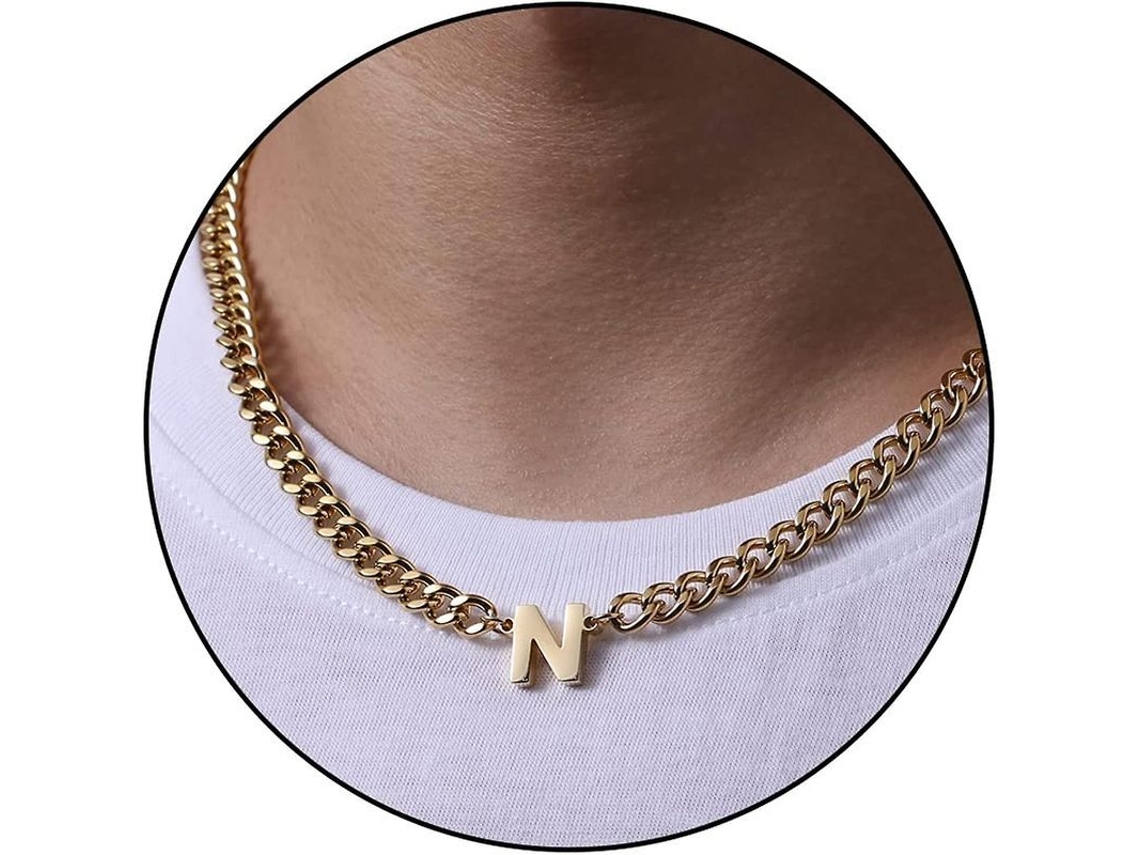 2026-cadena De Eslabón Cubano Con Letra Inicial A-z Para Hombres Niños Mujeres Colgante Acero Inoxidable 6.5mm 18+2 Pulgadas Regalo De Joyería