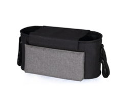 Organizador Para Cochecito De Bebé Con Portabotellas Y Bolsillos De Almacenamiento, Negro.