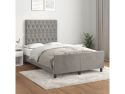 Estructura De Cama Sin Colchón Terciopelo Gris Claro 120x190 Cm