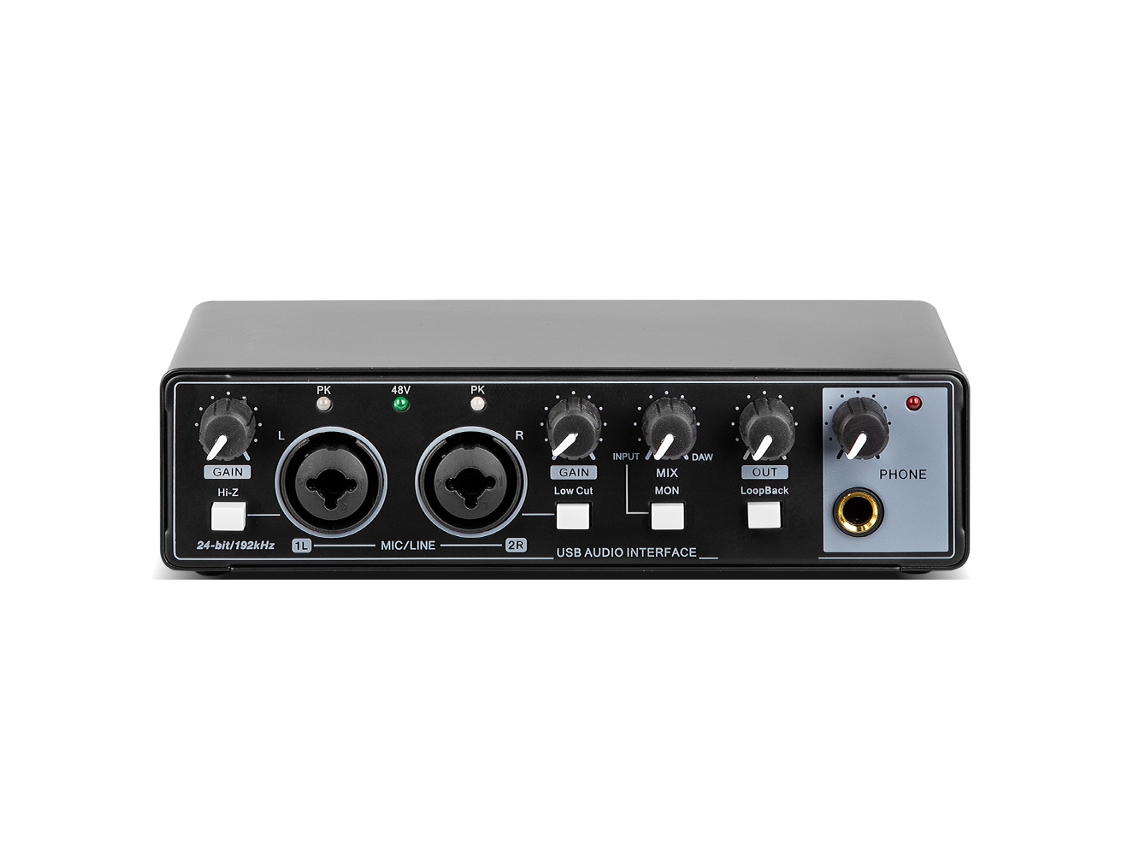 Tarjeta de sonido profesional portátil con monitor de bucle invertido, interfaz de audio USB para equipos de audio y guitarra. Viewleaf