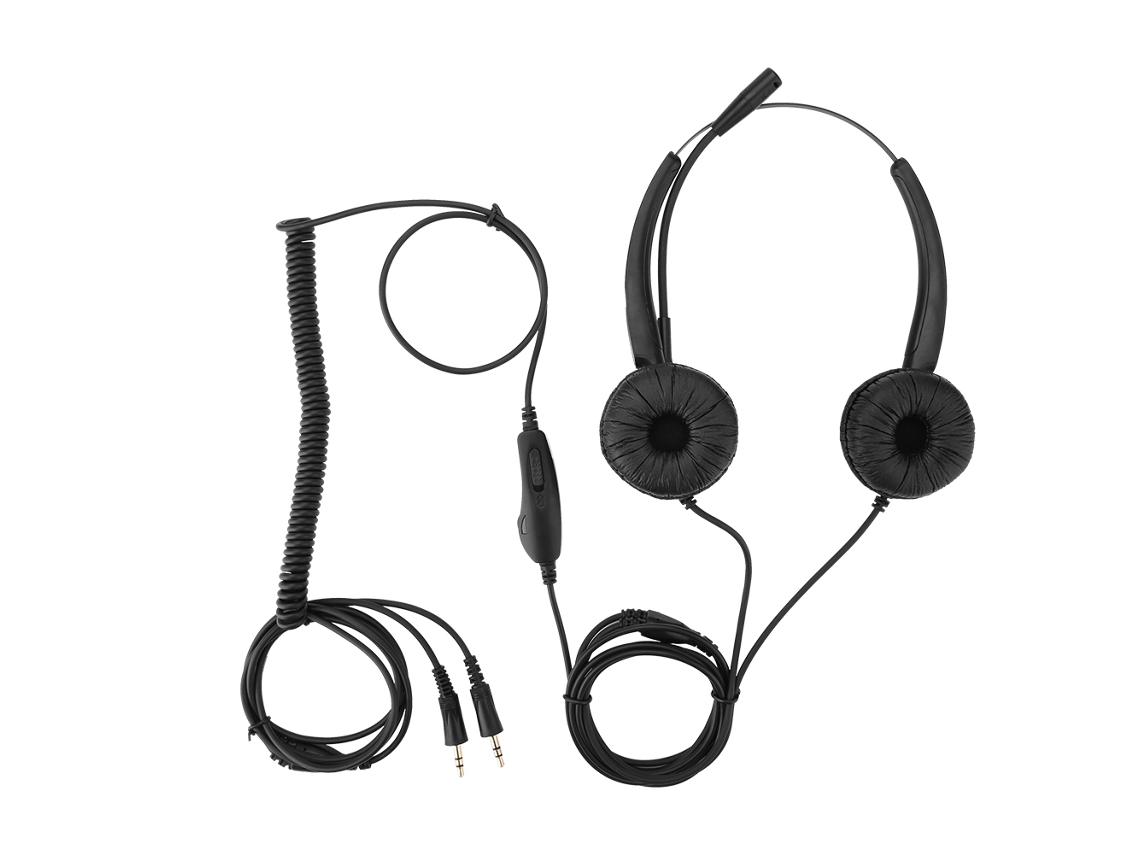 Auriculares para centro de llamadas (cancelación de ruido y ajuste de volumen)