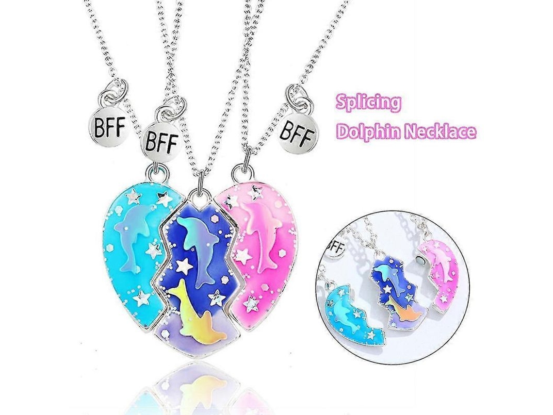 2026-3 Piezas/set Colgante De Delfín Amigas Mejores Collar De Corazón Dividido Puzzle Para Mujer Niña