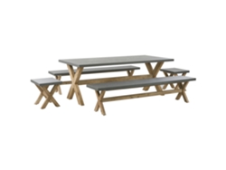 Conjunto de Jardín BELIANI Olbia 213944 (Gris - Fibrocemento -100x200x75 cm)
