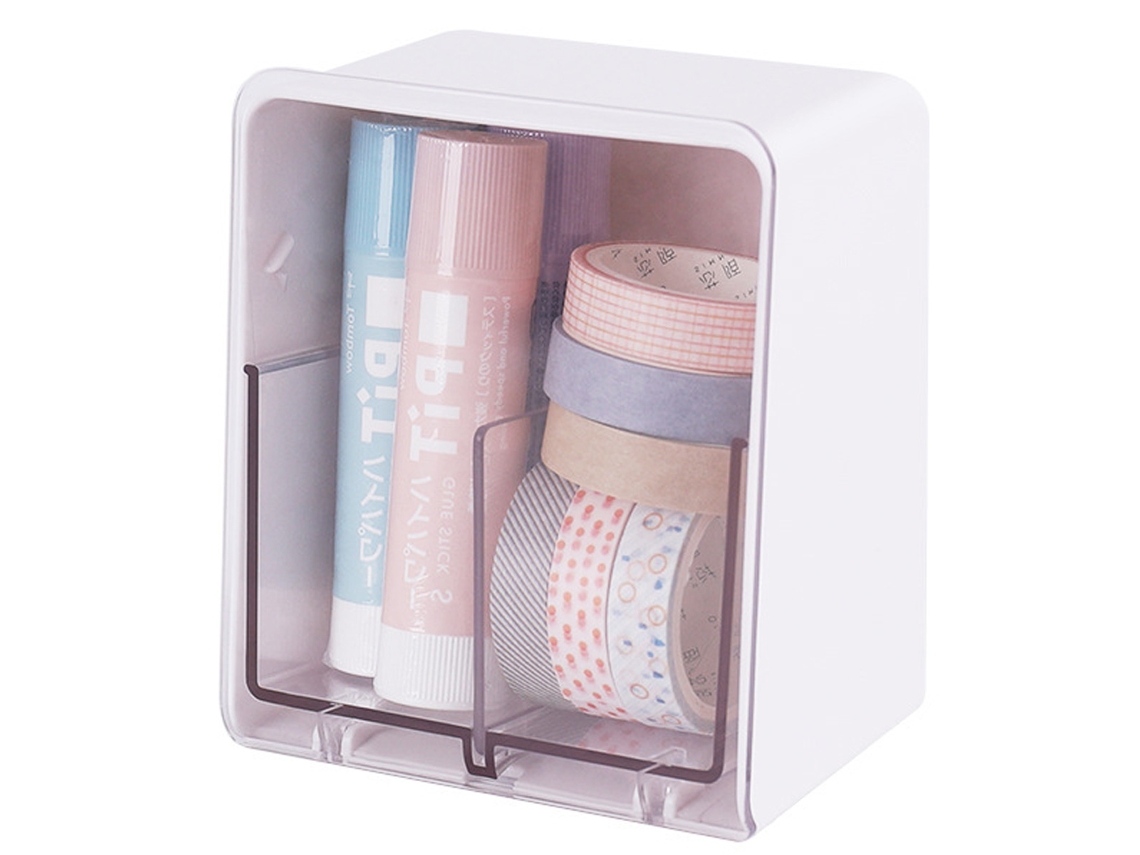 Organizador dispensador de bolas de algodón blanco para baño (12.5x10x8cm) Kofihety