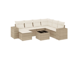 Maison Exclusive - Juego De Sofás De Jardín Con Cojines Beige 8 Pzas Ratán Pe