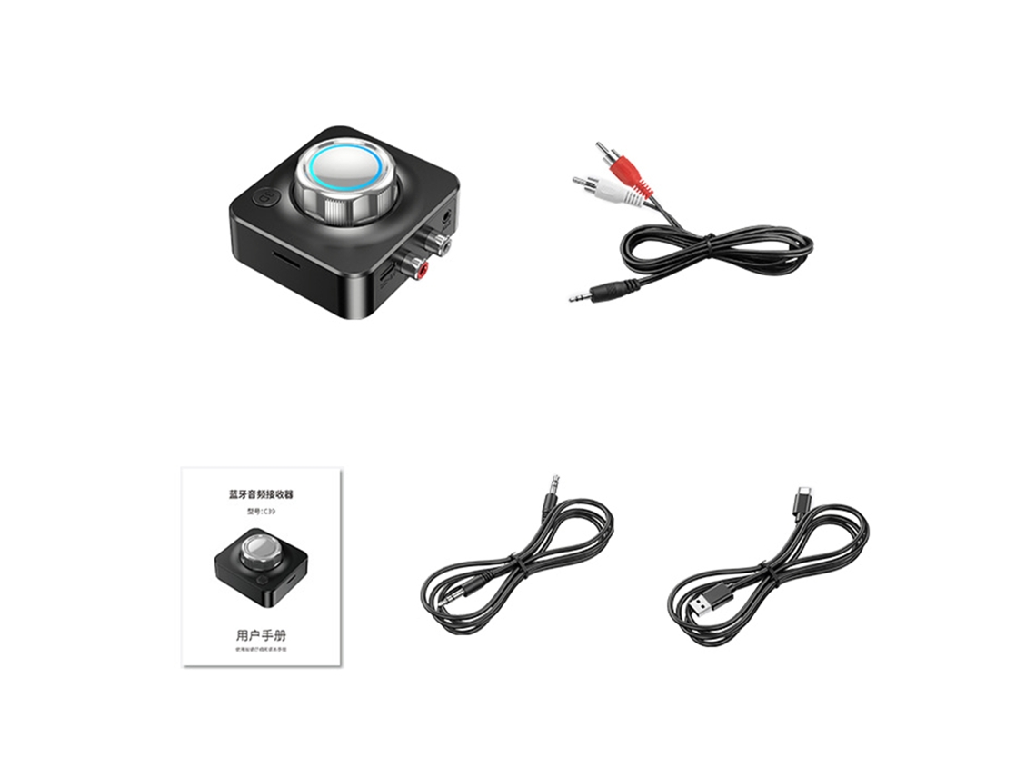 Receptor De Áudio Bt 5.1 Adaptador De Som Surround 3d Para Home Stereo Latência Baixa Rca 3.5mm