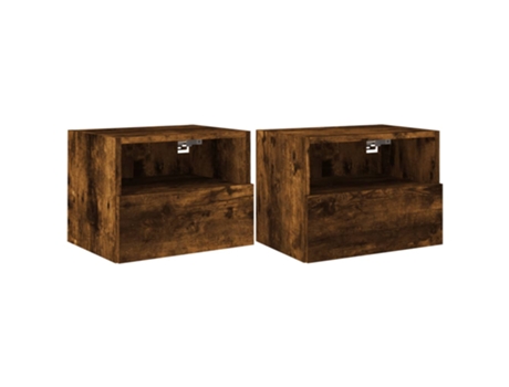 Conjunto 2 Muebles de pared para TV madera roble ahumado VIDAXL (40 x 30 x 30 cm)