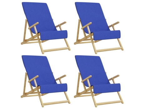 vidaXL Toallas de playa 4 uds tela azul klein 400 g/m² 60x135 cm