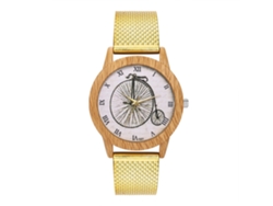 Reloj Analógico De Cuarzo Con Brazalete De Malla De Acero, Un Clásico Lujoso Para Mujeres Y Hombres (dorado).
