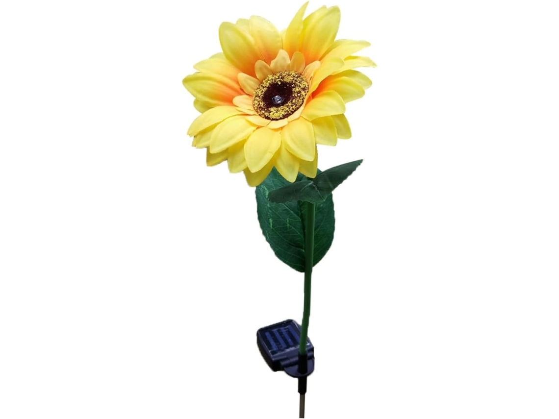 Luces solares LED Slowmoose con forma de girasol, para jardín, luz blanca cálida.