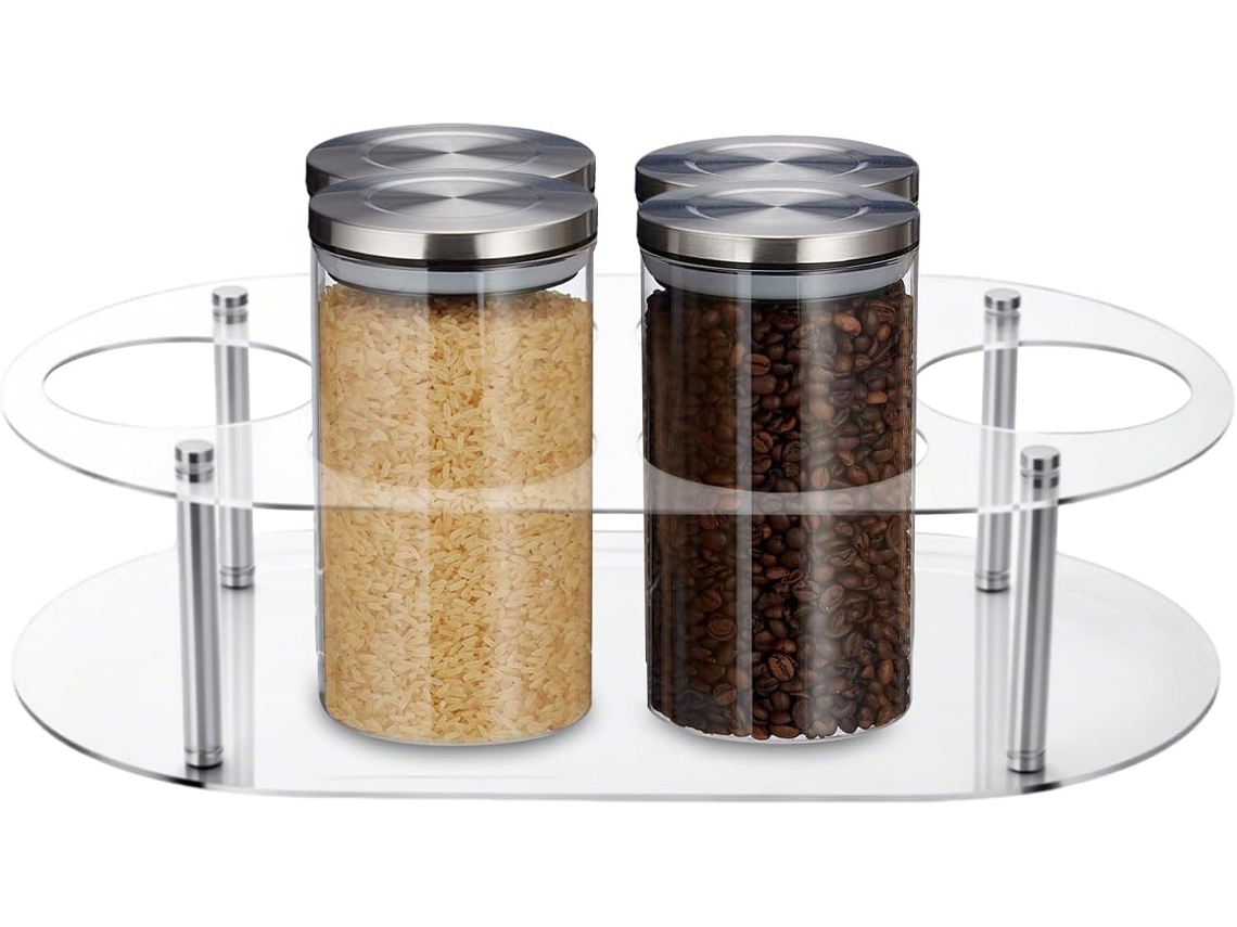 Organizador De Tazas Y Botellas Bandeja Para Encimera Cocina Soporte 6 Ranuras Ideal La Los Armarios